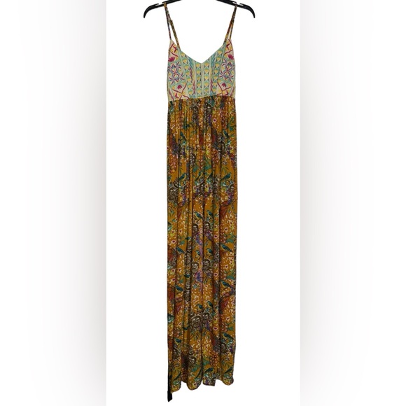 🌺 NWT! Anthropologie Raga Embroidered Boho Parkland Maxi Dress - Picture 5 of 16